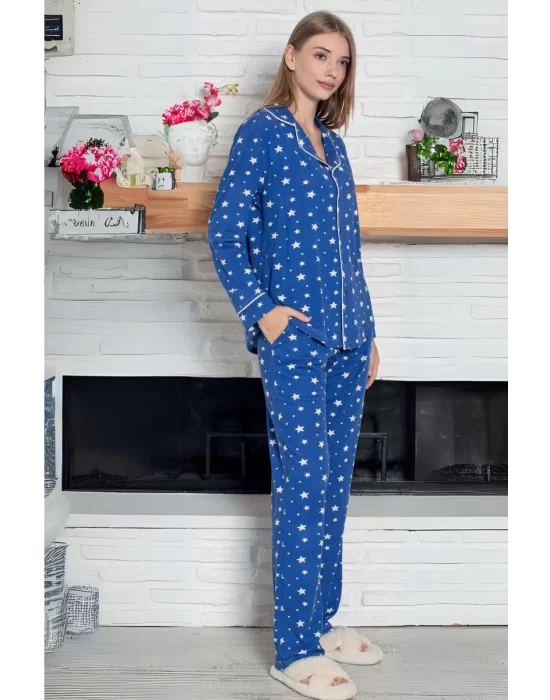 COTTON VISCOSE PYJAMA SET WITH LEMONS PATTERN