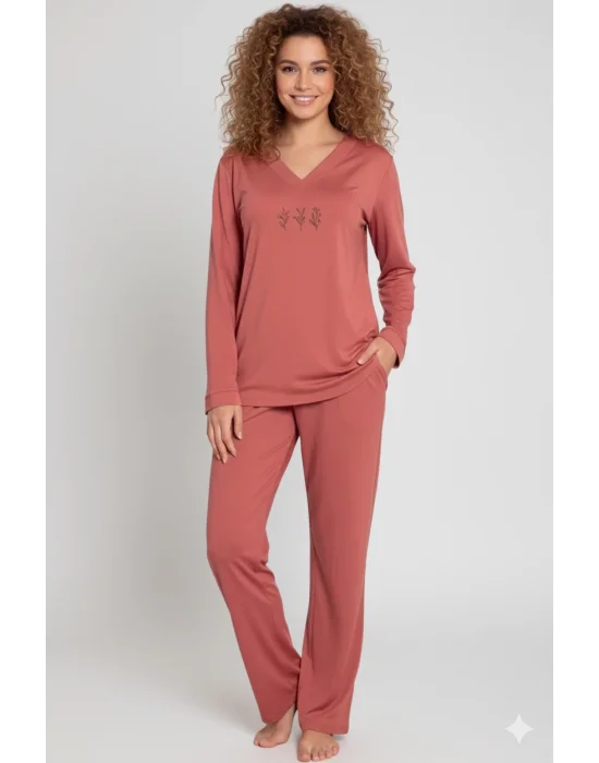 Limissi Viscose Long Sleeve Womens Pajama Set 24642