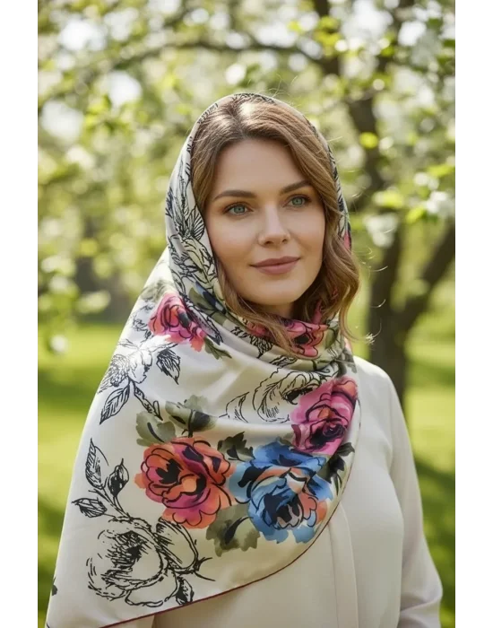 Mısırlı Polyester Eşarp Desen 12