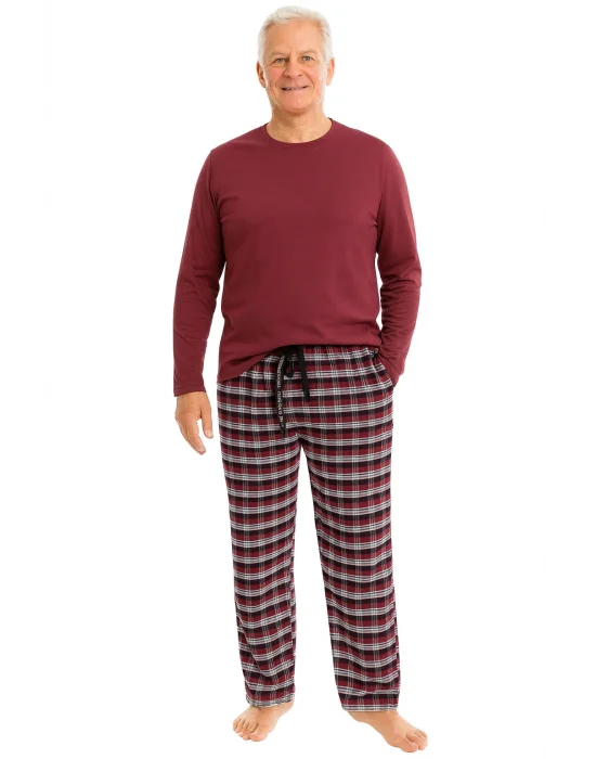 Pijalüx Erkek Kareli Poplin Cepli Alt Pijama