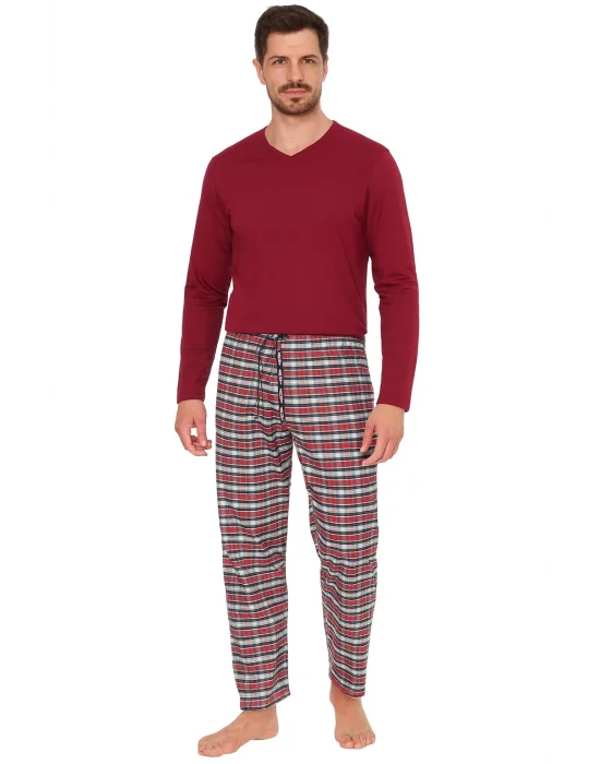 Pijalüx Erkek Kareli Poplin Cepli Alt Pijama