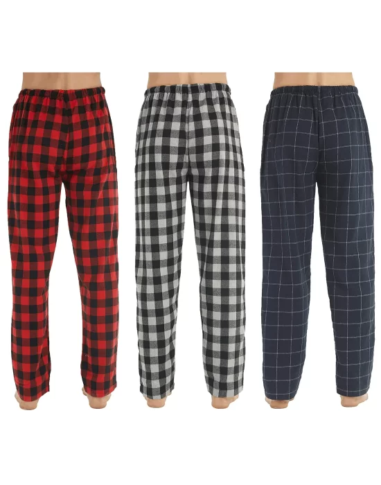 Pijalüx Mens Checkered Poplin Pocketed Pyjama Bottoms