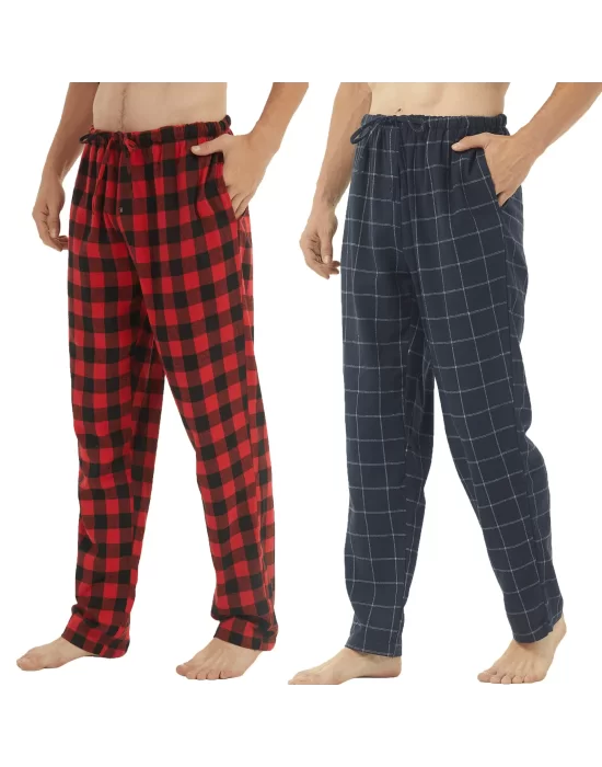 Pijalüx Erkek Kareli Poplin Cepli Alt Pijama