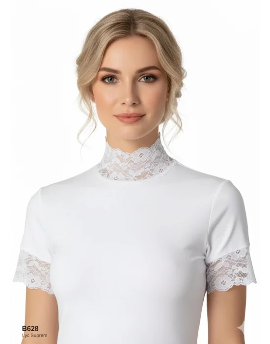 Şahinler Bayan Dantelli Yarım Kollu Bluz B628