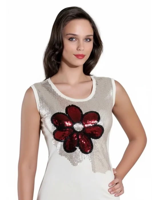 Şahinler Bayan Simli Sıfır Kol Atlet B388