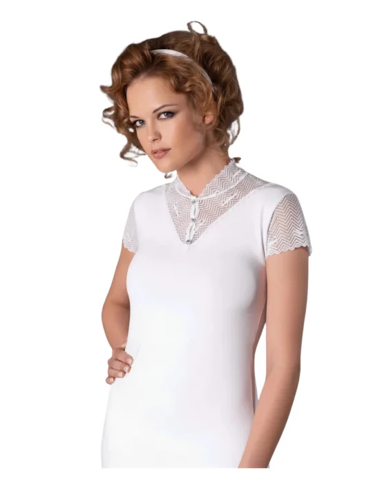 Şahinler Düğmeli Dantelli Atlet Bluz B640