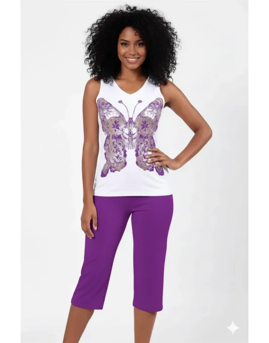 Kelebek Baskılı Pijama Takım B457