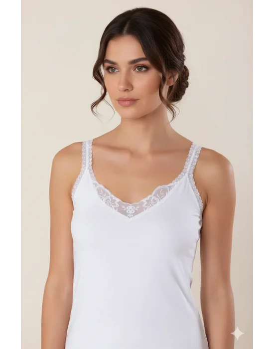 Şahinler Yakası ve Askıları Dantel Atlet B443