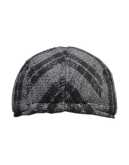 yoncatoptan Winter and Autumn Earless Plaid Gray Cap Hat