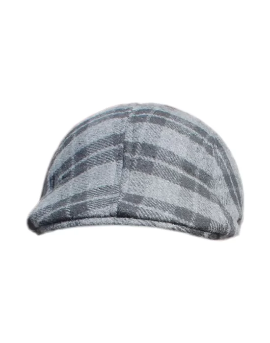 yoncatoptan Winter and Autumn Earless Plaid Gray Cap Hat