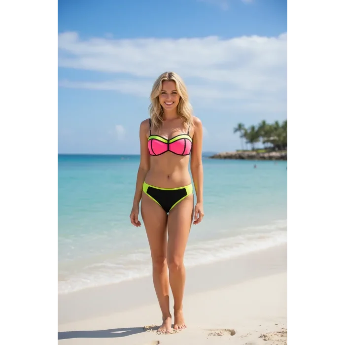 Mila Zippered Strapless Covered Bikini Top