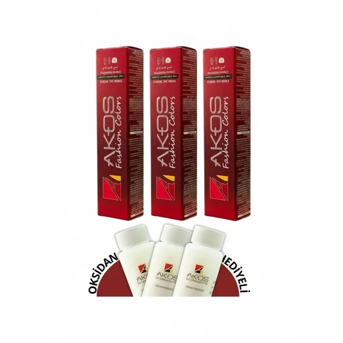 Akos 6.2 Koyu Kumral Tüp Saç Boyası 60 ML ( 3 Adet Boya+ 3 Adet Oksidan)