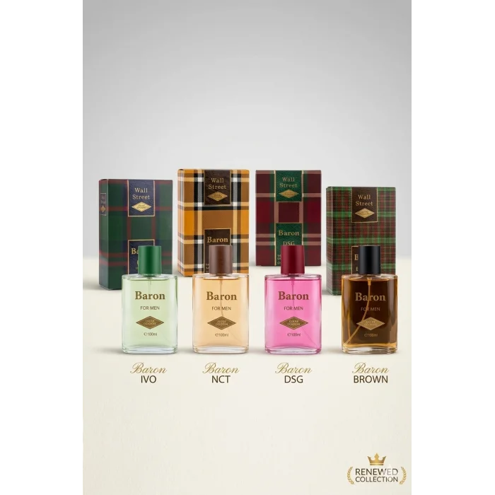 BARON Wall Street DSG , Brown, IVO, NCT 2026 4 lü Erkek EDC Erkek Parfüm Seti 4X 100 ml