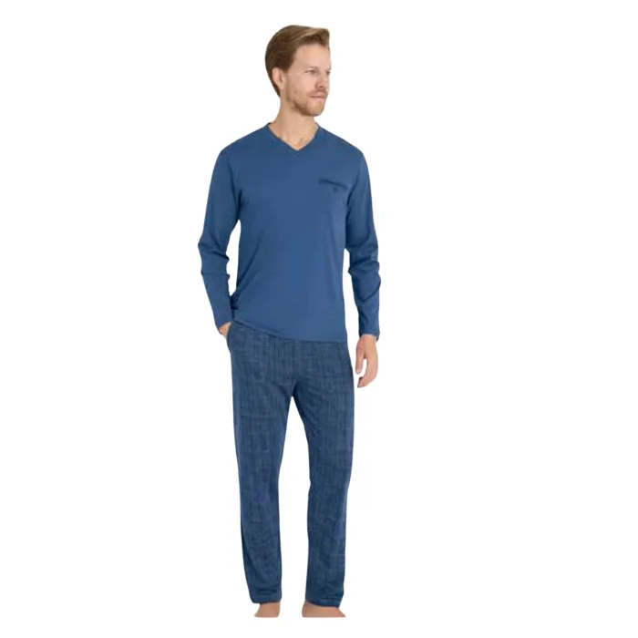 9214-kly v yaka pijama takımı