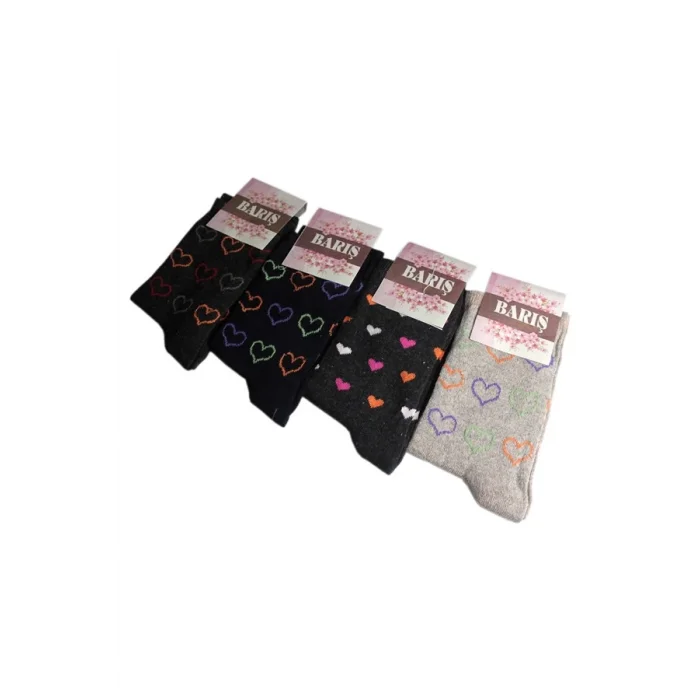 Peace Heart Patterned Lycra Womens Sock Pair