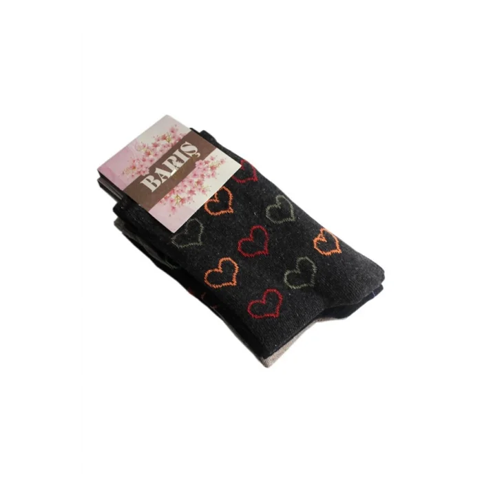 Peace Heart Patterned Lycra Womens Sock Pair
