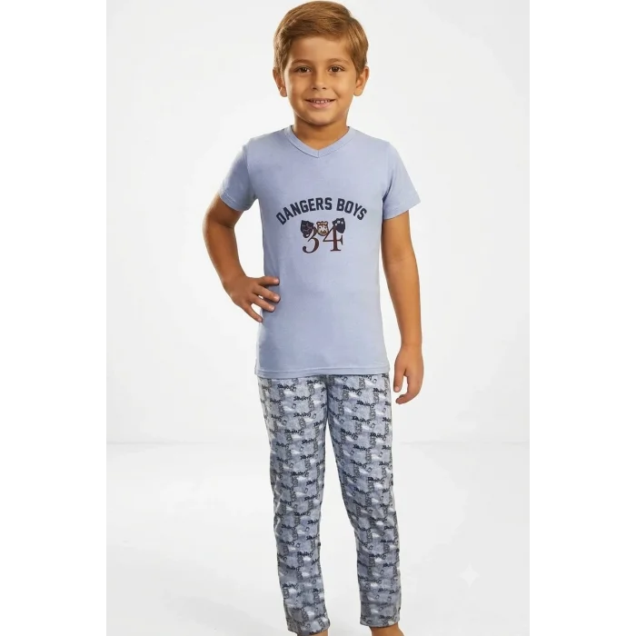 Baskılı Erkek Çocuk Pijama Takımı 7321