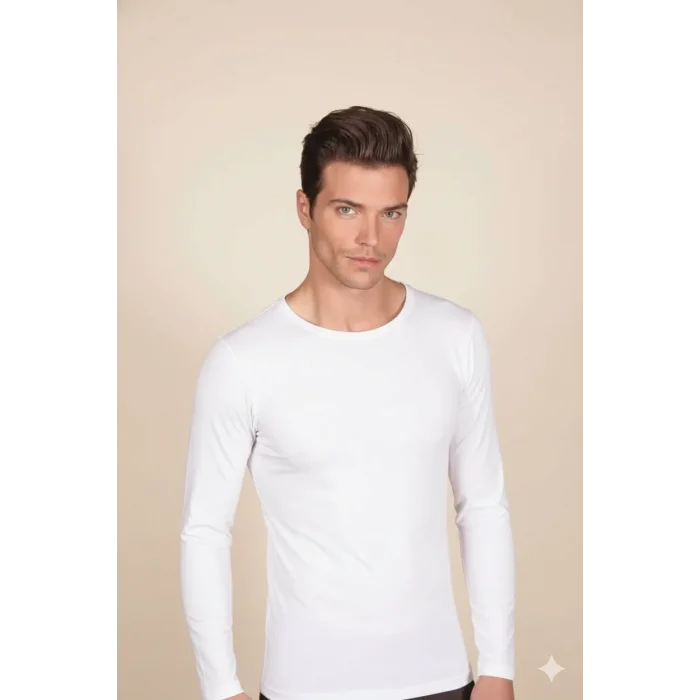 Clear Mens Lycra Supreme Long Sleeve Cycling Neck Tank Top 1025