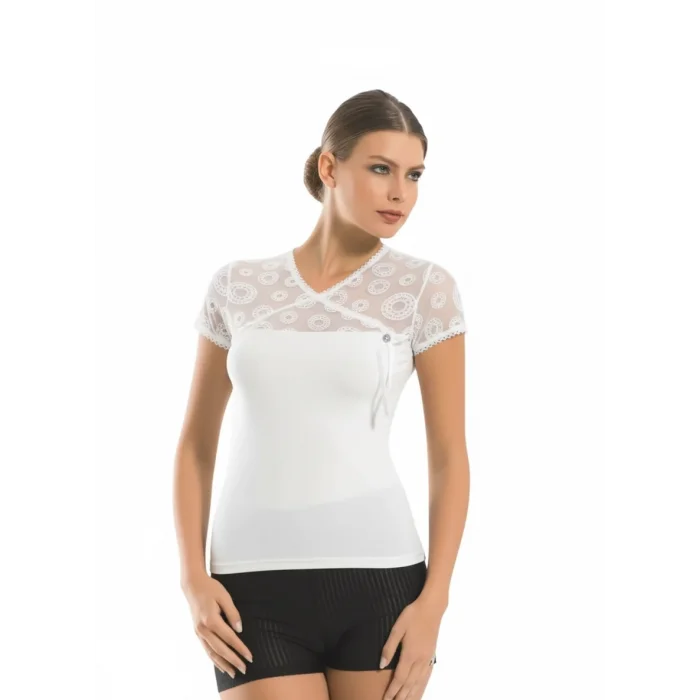 Berrak Womens Flocked Crepe Tank Top Elastane 2174