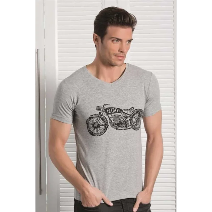 Clear Motorcycle Printed Mens T-Shirt 1049