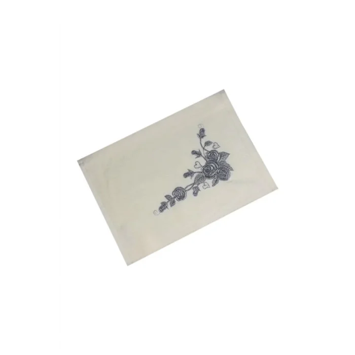 Bulteks Sparkling Embroidered Velvet Beige Hand Towel 30x50 Pattern 5