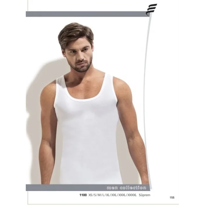 Erdem Penye Erkek Atlet 1100 Beyaz 4XL