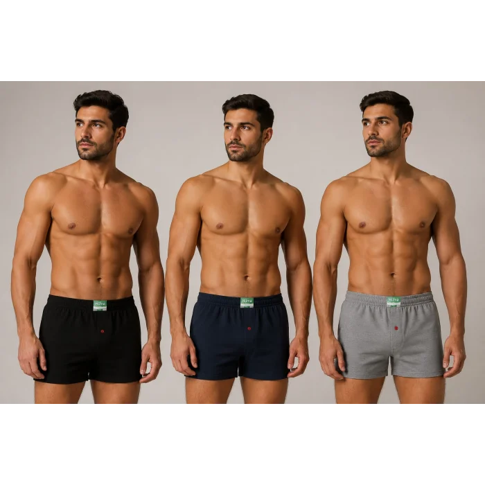 Huma One Erkek Havlu Bel Düz Boxer Battal Boy 3XL- 3ADET