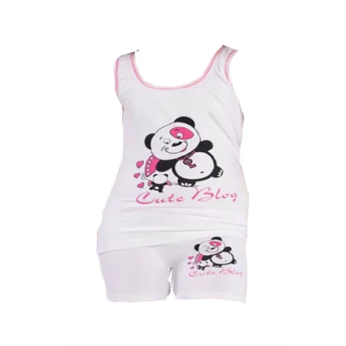 Girl Bear Printed Wide Strapped Elastane Set