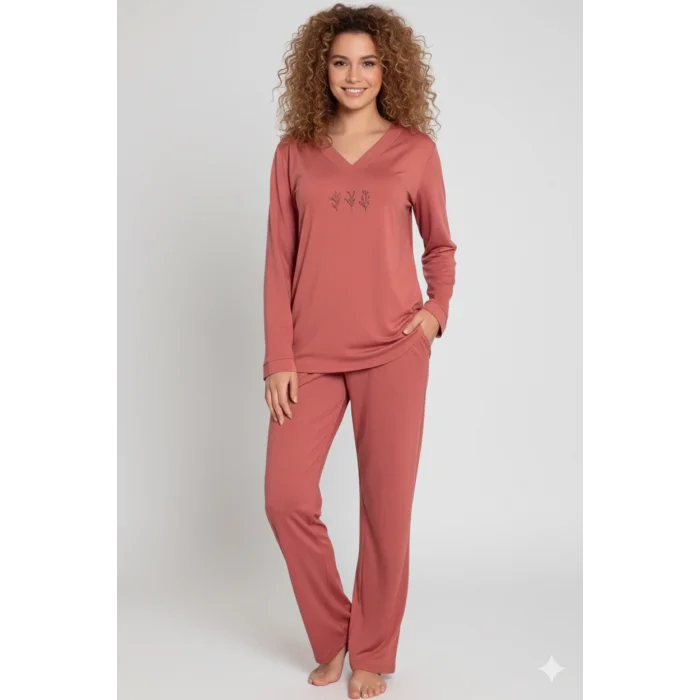 Limissi Viscose Long Sleeve Womens Pajama Set 24642