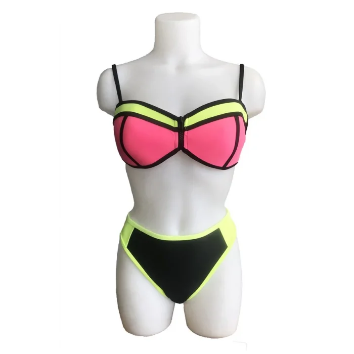 Mila Zippered Strapless Covered Bikini Top
