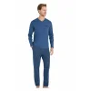 9214-kly v yaka pijama takımı