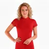 Clear Womens Lace Short Sleeve Elastane Blouse 2144