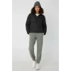 Jogger 3 Yarn Washed Single Pocket Black Black Green