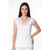 Womens Lace Embellished Half Sleeve Tank Top B636