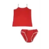 Girl Child Strapped Tank Top Set Red 2544