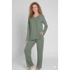 Limissi Viscose Long Sleeve Womens Pajama Set 24642