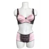 Night Flight Unpadded Two-Tone Lace Pattern Unlined Bra Set 2149