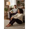 Pijalüx Tek Alt Örme Ekose Ev Pantolonu