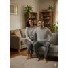 Pijalüx Tek Alt Örme Ekose Ev Pantolonu