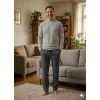 Pijalüx Tek Alt Örme Ekose Ev Pantolonu