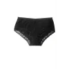 Şahinler Womens Lace-Trimmed Black Color Bikini Panties Code B722