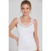 Şahinler Neck and Straps Lace Trim Ribbed Tank Top B600
