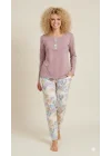 LİMİSSİ VİSKON ALT DESENLİ PİJAMA TAKIMI