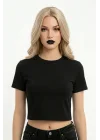 crop kısakollu body siyah