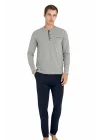 KLY Midi Yaka Erkek Uzun Kollu Kışlık Pijama 9250