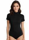 Clear 2054 Lycra Fisherman Collar Half Sleeve Snap Bodysuit