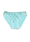 Clear Womans White Lace Trimmed Blue Color Bikini Code 11242