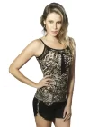 Clear Womens Leopard Empire Shorts Set 2751