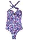 Blackspade Blue Scarf Patterned Womens Swimsuit 8258