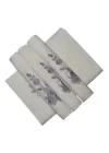 Bulteks Sparkling Embroidered Velvet Beige Hand Towel 30x50 Pattern 5